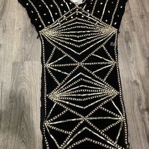 Free People Black Embellished Bodycon Maxi Dress